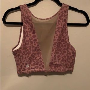 Cute leopard and mesh sports bra
